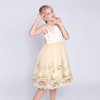 Sunny Fashion Girls Dress Champagne Embroidered Flower Elegant Wedding Size