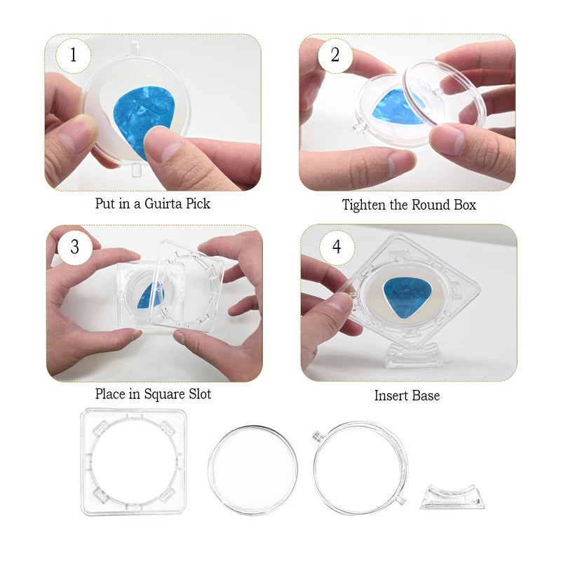Reabosko Acrylic Clear Guitar Pick Display Case, 1 Pcs Guitar