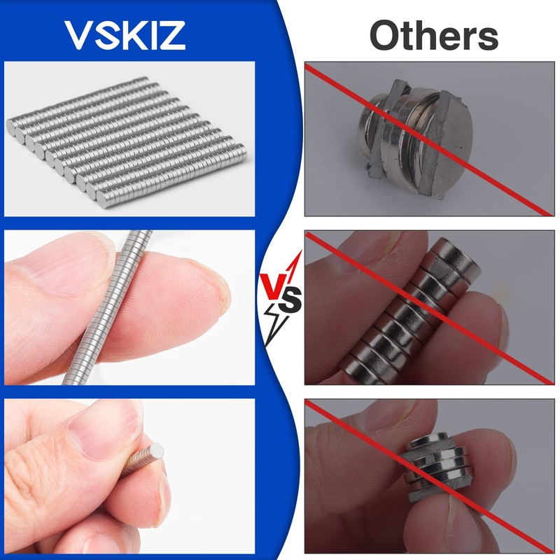 VSKIZ 200Pcs Small Magnets,3x1mm Tiny Rare Earth Magnets Round Refrigerator
