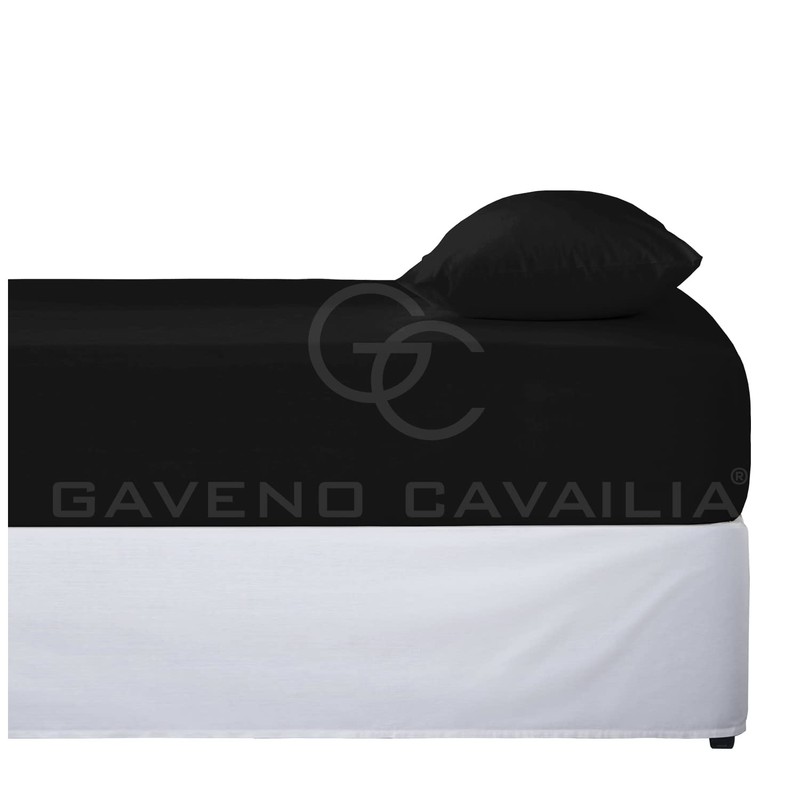King Size Fitted Sheet Black - Plain Bedding Sheet With