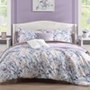 CASAAGUSTO Queen Comforter Set, 7 PCS Purple Iris Floral Comforter
