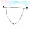 Ciieeo Round Balls Collar Bar Chain Men's Shirt Collar Pin