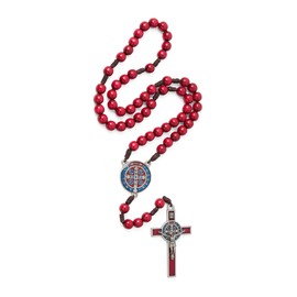 Intercession St. Benedict Holy Medal Rosary (Red)