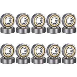 ExcInter 10Pcs ZZ698 8 * 19 * 6mm Deep Groove Ball Bearings Miniature Sealed High-speed Low-noise High-precision Corrosion Resistant Stainless Steel