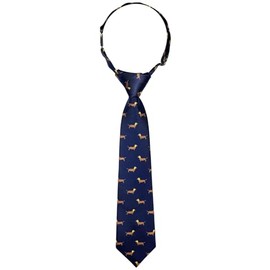 Retreez Funny Dachshund Boy's Tie | Sausage Wiener Dog Ties for Kids | Formal and Casual Tie | Birthday Gift For Boys | Microfiber Pre-tied Boy's Tie - Black - 4-7 years