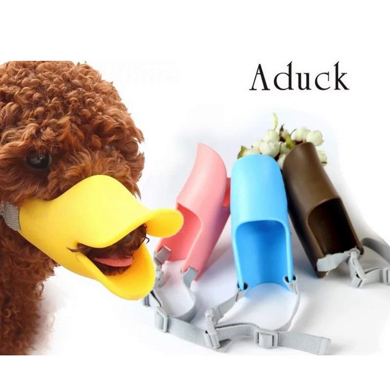 Dog Muzzles Anti Bite Silicone Duck-Bill Duck Mouth Shape Dog