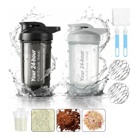 2pcs Shaker Proteína 500ml Con Esfera Mezcladora Genérico                                                                                             