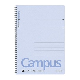 Kokuyo T220AN-B Notebook, Ring Notebook, Campus, A4, Ruled, 40 Sheets, Blue