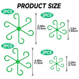 Brimoon 8pcs Plant Stem Support for Indoor Plants, 4 Sizes Reusable Monstera Plant Stem Stabilizer, Plant Stem Holder for Thriving Growth