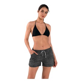 Actleis Womens Swim Shorts UPF50+ Board Shorts Quick Dry Beach Shorts Drawstring Sports Summer Bottom XL Denim Black