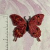 BUTTERFLY IRON ON PATCH EMBROIDERED WITH BEAUTIFUL BEADS! Pink/red So