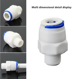 1/4" Male Thread Straight Through x 3/8" PE Hose OD Push-In Quick-Connect Fitting for RO Reverse Osmosis Water Filter, Beverage Dispenser & Water Filtration/Purification Systems Accessories (5PCS)