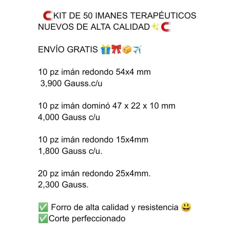 Kit 50 Imanes Terapéuticos Biomagnetismo