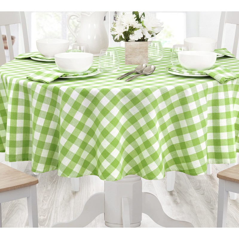 Home Bargains Plus Country Rustic Buffalo Plaid Cotton Fabric Tablecloth,
