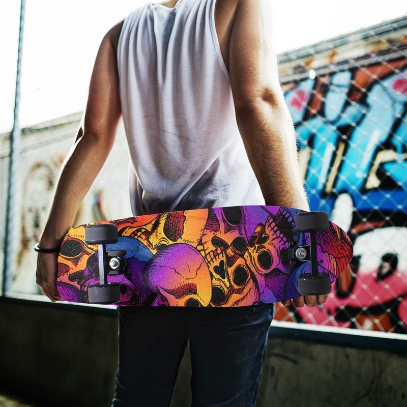 Skull Puttern Skateboard Grip Tape Sheet Scooter Deck Sand Paper