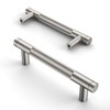 Amerdeco 10 Pack Brushed Satin Nickel Knurled Cabinet Pulls 96mm