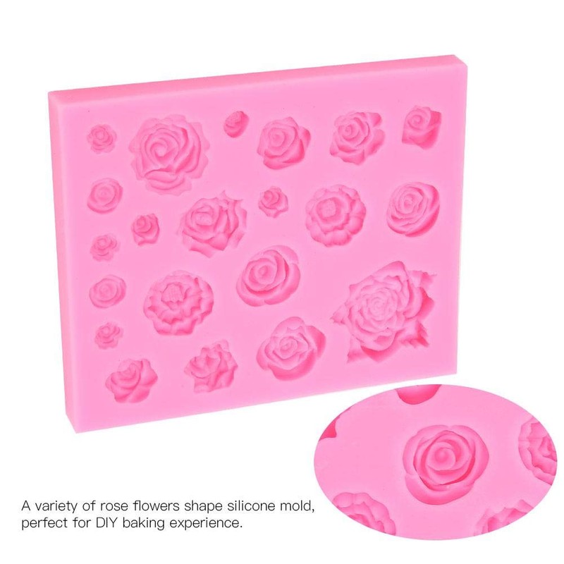 3D Molde De Caramelo De Fondant De Flor De Rosas