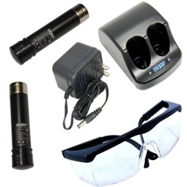 HQRP Two Batteries and Charger Compatible with Black & Decker Versapak VP100 VP110 VP130 152370-03 22-4040 22-4035 VP100C VP105C VP110C S100 S300 SB700 3.6V Power Tools Safety Glasses