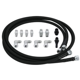 6AN 70" Transmission Fluid Oil Cooler Hose Line kit for GM Chevy Transmission 4L80E TH350 TH400 4L60E 700R4 200-4R TR6060 Ford AOD 4R100 4R70W and C5 Stainless Steel Braided PTFE Hose