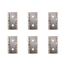 6Pcs Small Furniture Folding Screen Hinges, Folding Flap Hinges Retro Style Cabinet Hinges Folding Butt Hinge Connector for Screen, Closet, Cabinet (Silver)