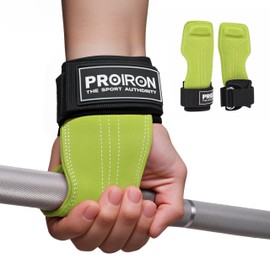 PROIRON Premium Leather Wrist Straps for Gym Weight Lifting, Anti-Slip Convex Grip Straps for Hand & Wrist Protection, Weightlifting Gifts, Deadlifts, Powerlifting, Heavy Shrug, Pull Ups, Men Women