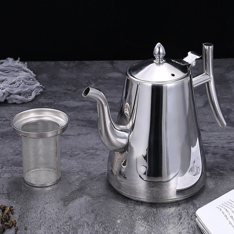Teapot with Filter 201 Stainless Steel Thickened Gooseneck Pour Over
