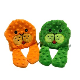 Squeaky Dog Toys, No Stuffing Crinkle Plush Dog Toys for Small Medium Large Breeds, Interactive Dog Chew Toys for Aggressive Chewers, Puppy Teething, 2 Pack (Manatee Green & Yellow)