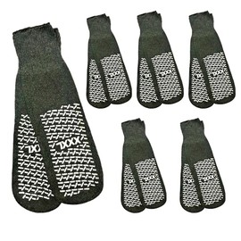 MediCounter 6 pairs Double Tread Bariatric Slipper Socks/Fall Prevention Socks- Grey (6 Pairs) - Larger, Wider, Longer Socks - As Used by NHS