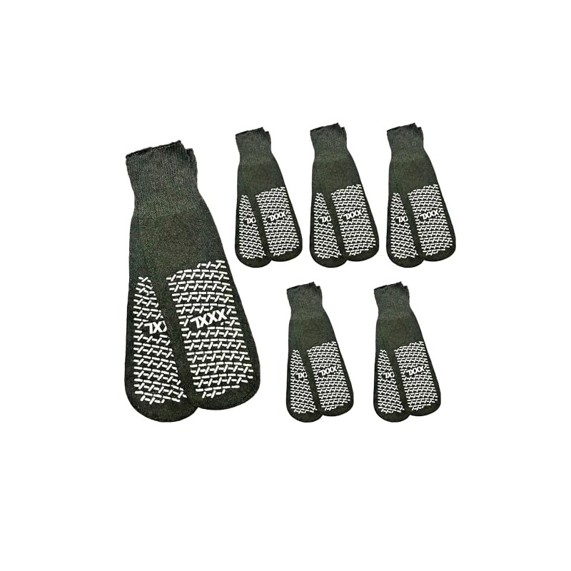 MediCounter 6 pairs Double Tread Bariatric Slipper Socks/Fall Prevention Socks-