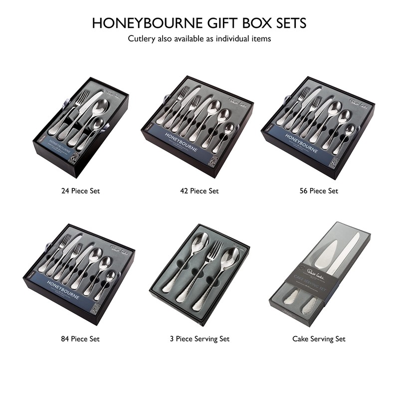 Robert Welch Honeybourne Bright Cutlery Serving Set, 3 Piece. Made