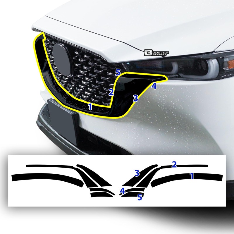 BOGAR TECH DESIGNS Front Chrome Delete Vinyl Film Replacement Compatible