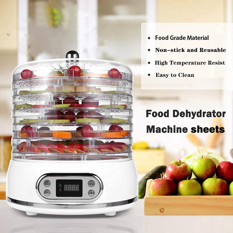8pcs Round Silicone Dehydrator Sheets,13in Non-stick Fruit Dehydrator Mats,Reusable Steamer