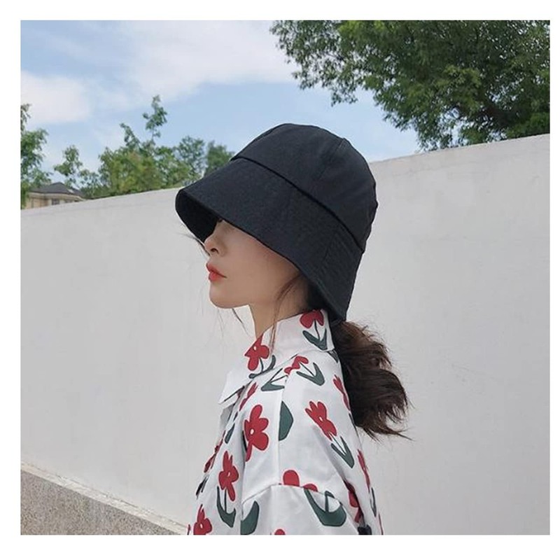 G-tiamo Women's Bucket Hat, Solid, Simple, Cute, Stylish, Hat, Foldable,