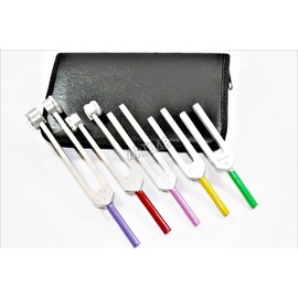 DIAGNOSTIC PREMIUM TUNING FORK SET COLORED 5pcs with POUCH (CYNAMED)