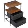 Segawe 2 PCS Brown Nightstand with Drawer Bedside Table with