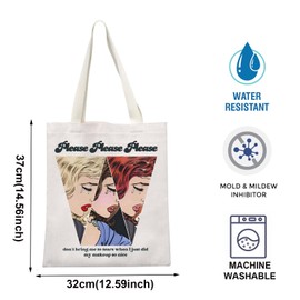 TOBGBE Funny Singer Gift Singer Pop Music Concert Album Merch Tour Music Lover Canvas Bag Espresso Gift (Please So Nice)