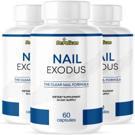 Pelican Vitamins Nail Exodus- Nail Support- 3 Bottles- 180 Capsules