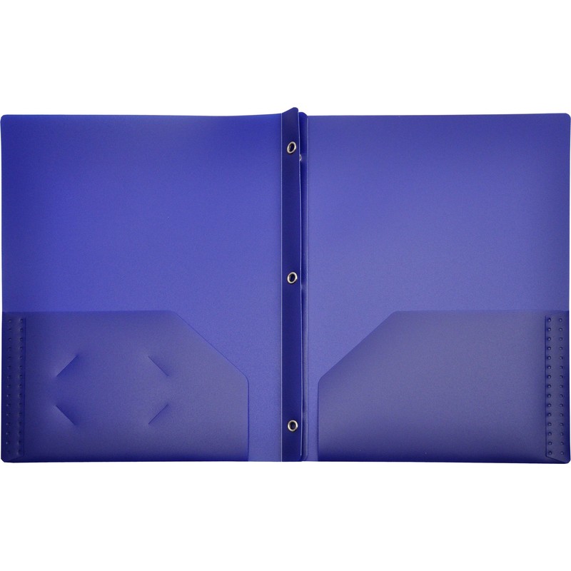 Lion 2-Pocket Plastic Folder with Fasteners, Dark Blue, 1 Folder