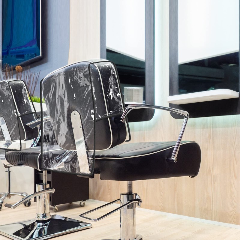 Hoolerry 4 Pcs Salon Chair Cover, Clear Square Chair Protectors,