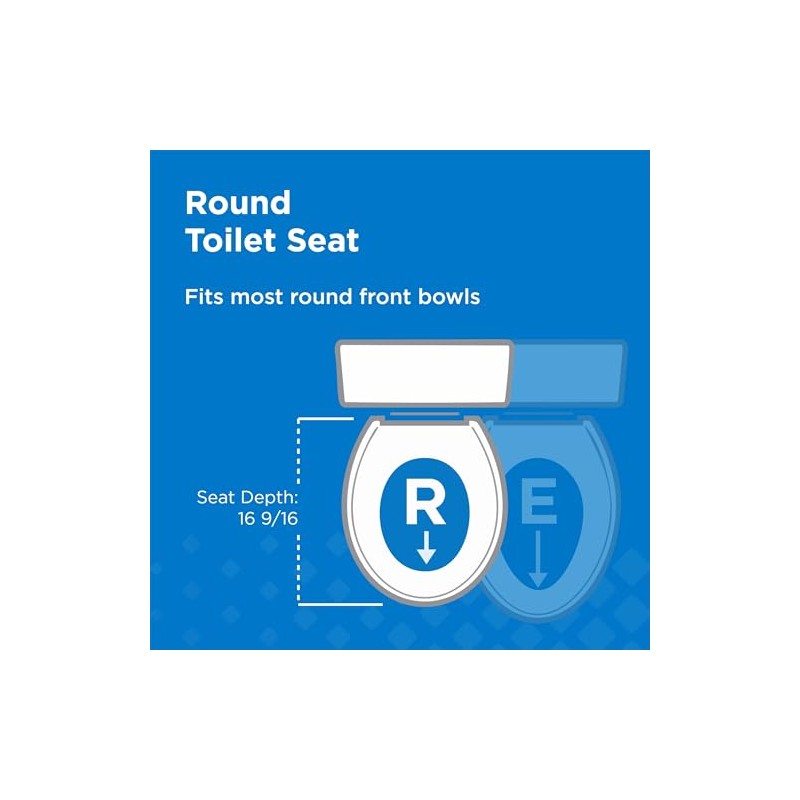 Gerber Round Front Toilet Seat with Cover, Soft Close, No