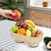 uyoyous Natural Travertine Fruit Bowl 10'', Large Oval Decorative Bowl