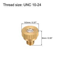 sourcing map Brass Misting Nozzle - 10/24 UNC 0.1mm Orifice Dia Replacement Heads for Outdoor Cooling System - 10 Pcs