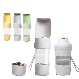 Dog Water Bottle Portable -Foldable Travel Water with Food Container, Leak Proof and Lightweight Water Bottle for Dogs,Dog Stuff Accessories Items,Lightweight & Convenient for Outdoor (Yellow, Small)