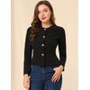 Allegra K Women's Fall Vintage Lightweight Short Button Jacket with
