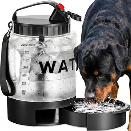 Dispensador de tazón de Agua para Perro, de 86 onzas, Botella de Agua Grande de Viaje para Perros, para Acampar, Parque, Viaje por Carretera, sin derrames, tazón de Agua para Perros, sin BPA