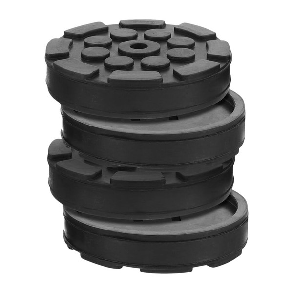 4 Pcs Car Jack Pad: Slotted Trolley Jacking Rubber Blocks,