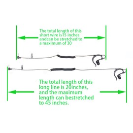 3.5mm Receiver Listen only Surveillance Headset Earpiece with Earhook Audio Kit for Two-Way Radios G Shape Earhook Headset