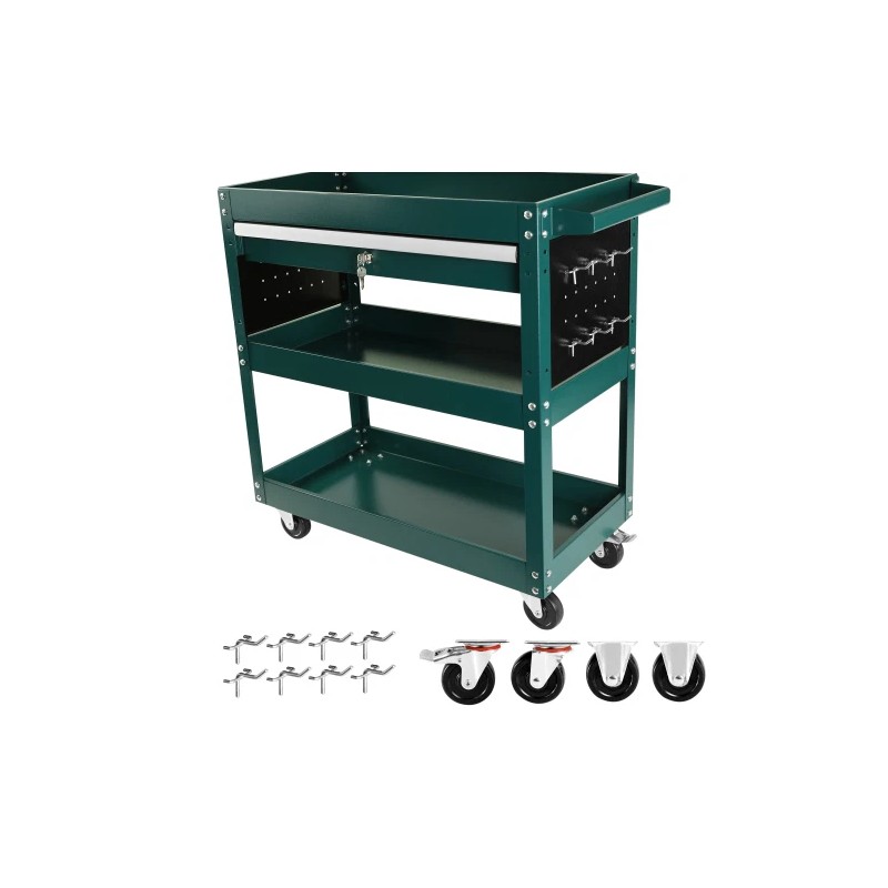 AUGALA 3 Tier Rolling Tool Cart, Heavy Duty Utility Cart