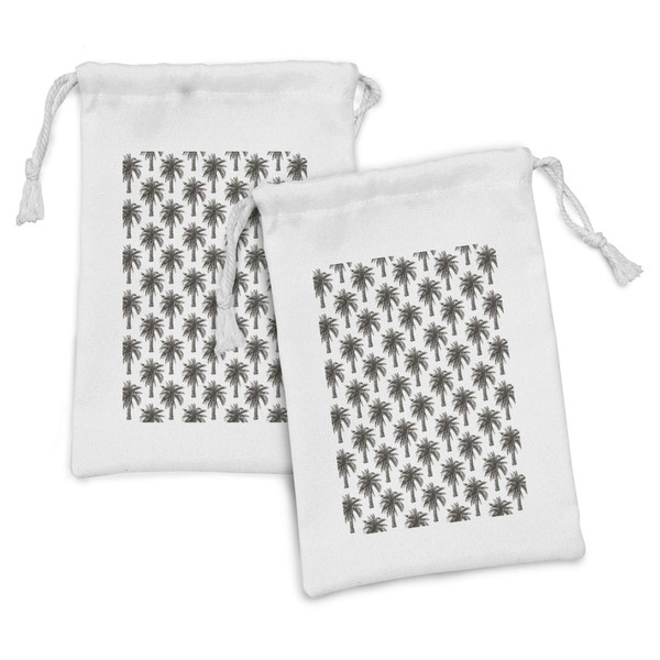 Ambesonne Palm Tree Fabric Pouch Set of 2, Fully Grown