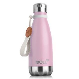Mollcity Insulated Water Bottles-12 oz Small Water Bottle for Back to School-Stainless Steel Vacuum Leak Proof Water Bottle for Girls (Purple Pink)
